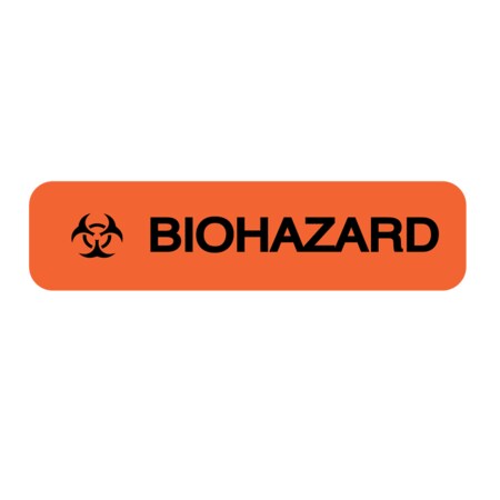 Nevs Label, Biohazard Symbol 5/16" x 1-1/4" MLP-0006